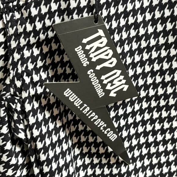 NWT TRIPP NYC Houndstooth Print Skinny Jeans in Black White Punk Grunge SZ 1 - Picture 10 of 14
